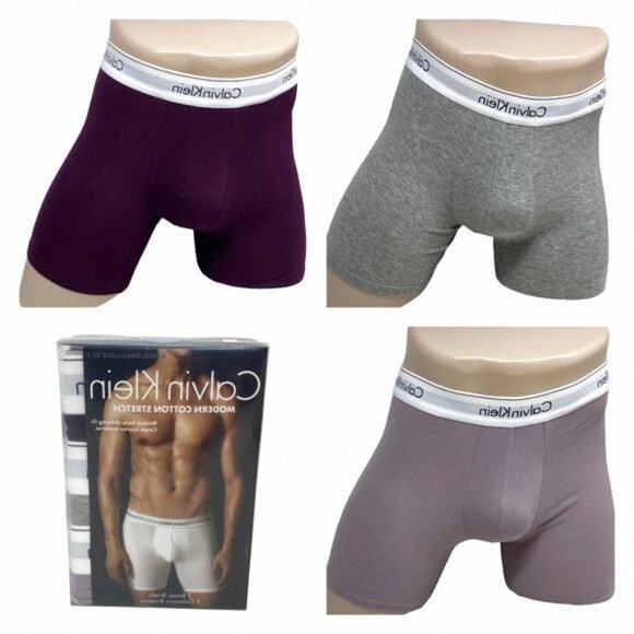 Calvin Klein Men Underwear 3 Pack Boxer Brief Cotton NB2381925 Red Gray Stretch - Picture 1 of 8